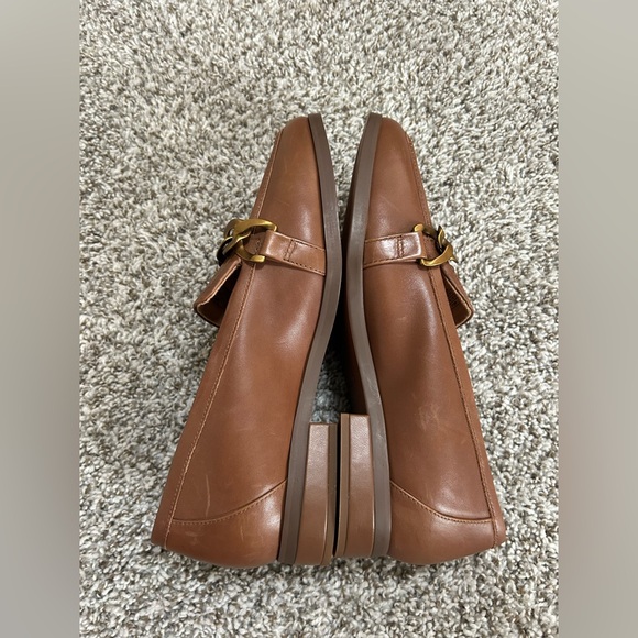 Vionic Mizelle Gold Chain Brown Loafers Shoes Size 8 Minimalist Classic Elegant - Picture 6 of 11